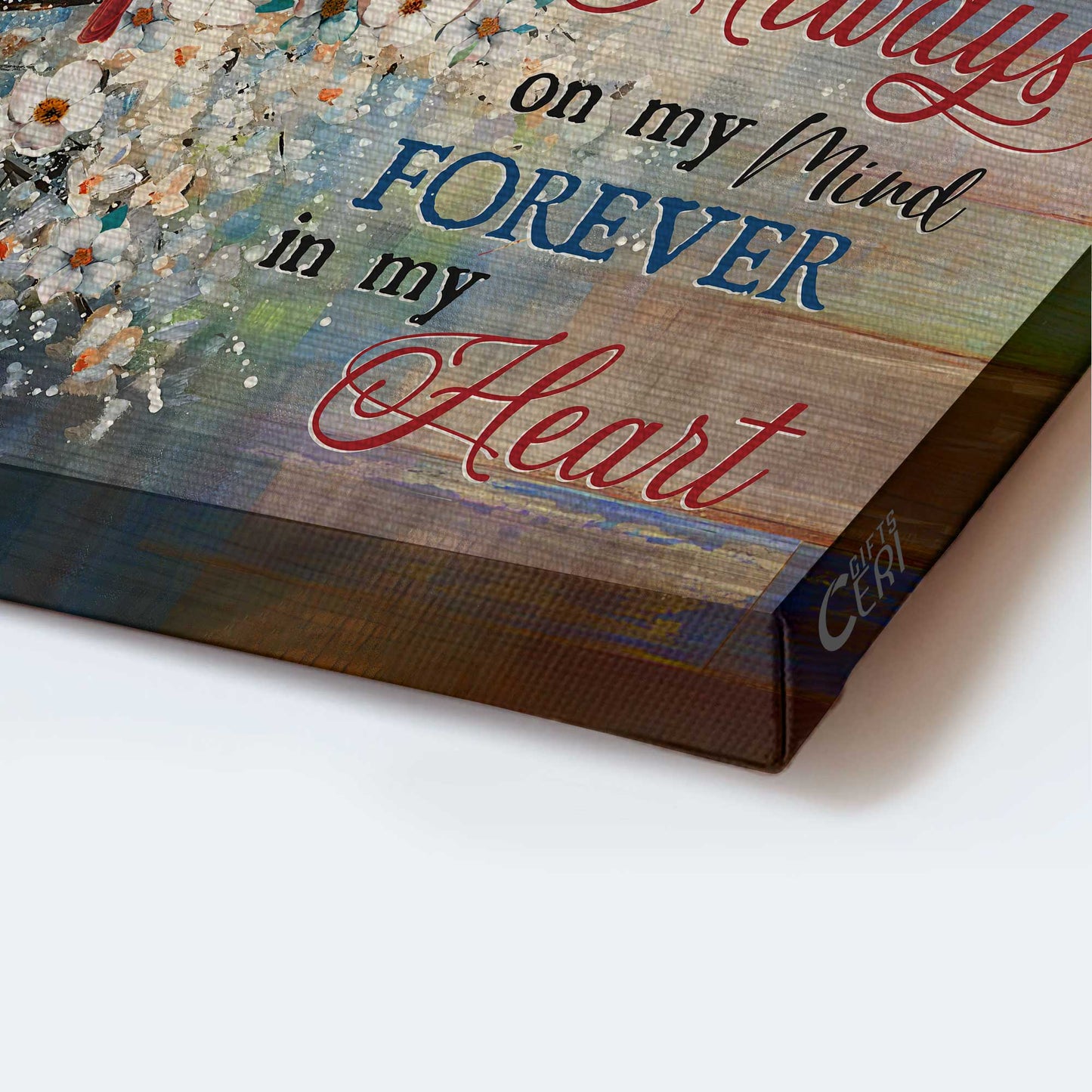 Memorial Landscape Canvas- Beautiful jasmine garden, Red cardinal canvas- Gift for members family- Always on my mind