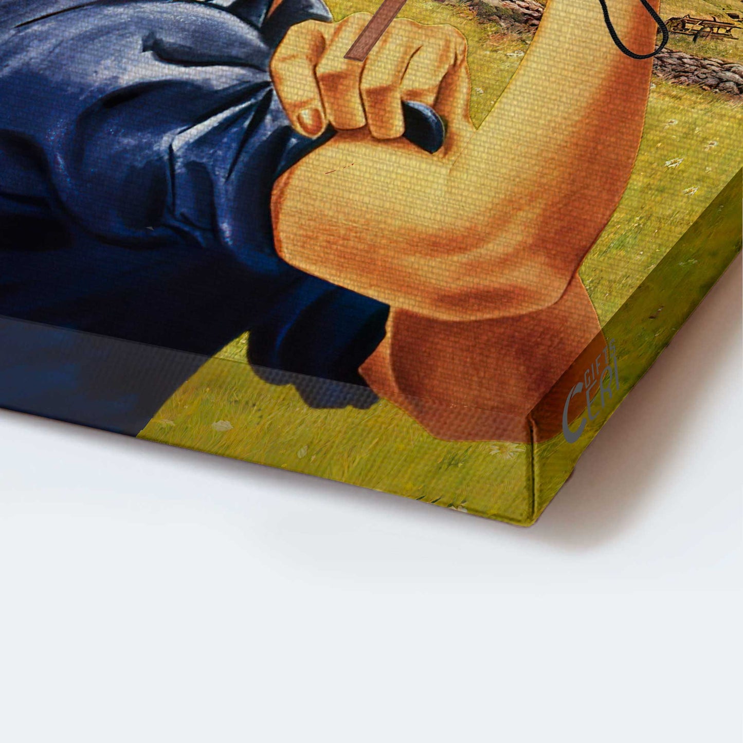 Jesus Portrait Canvas - Amazing woman, Green farm, Wooden cross Portrait Canvas - Gift For Christian - So God made a farmer