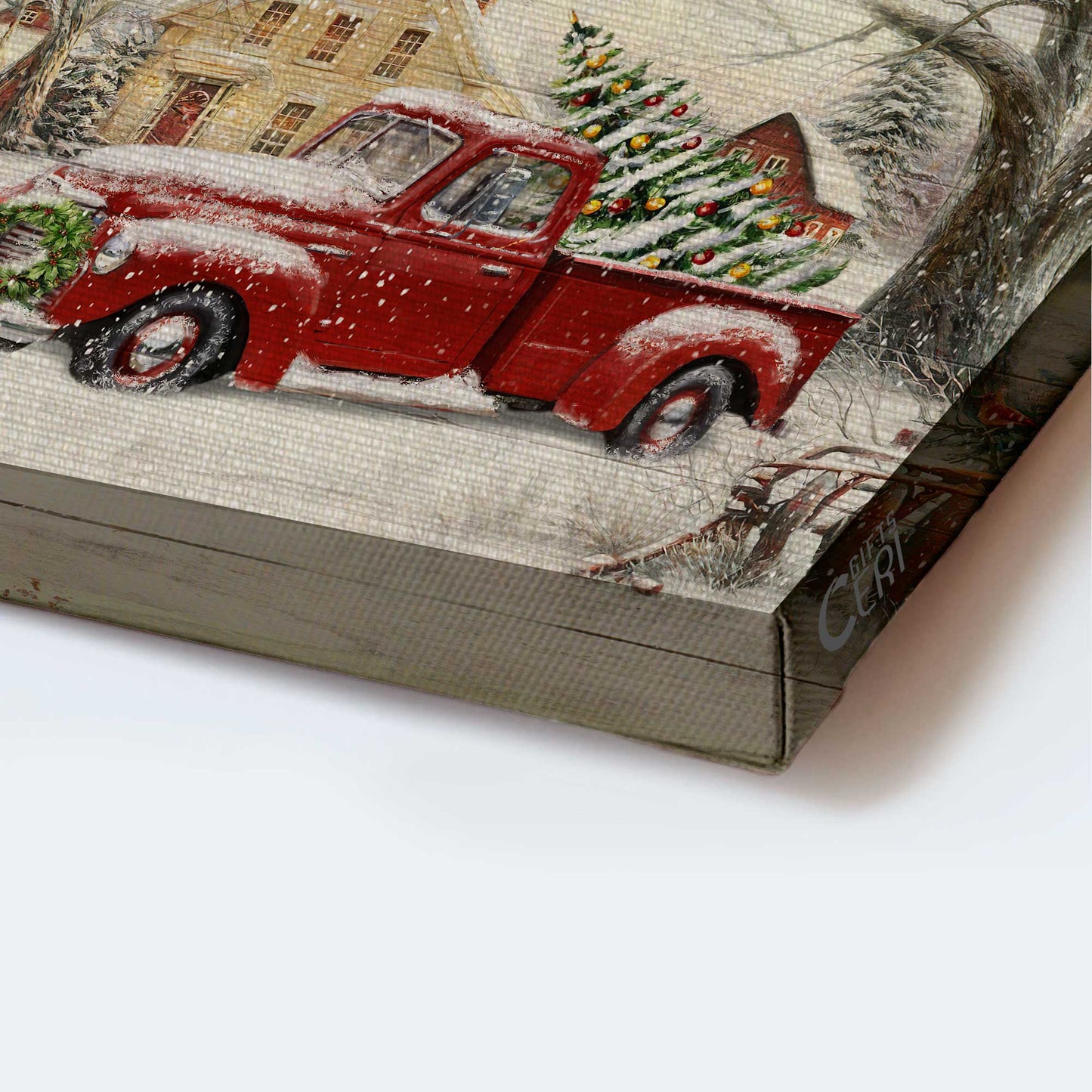 Jesus And German Shepherd Landscape Canvas - Merry Christmas, German Shepherd,  Red Cardinal, Winter Forest, Red Jeep Car, Wooden Cross- Gift For German Shepherd Lover, Christian- May Your Journey Always Lead You Home-  Landscape Canvas