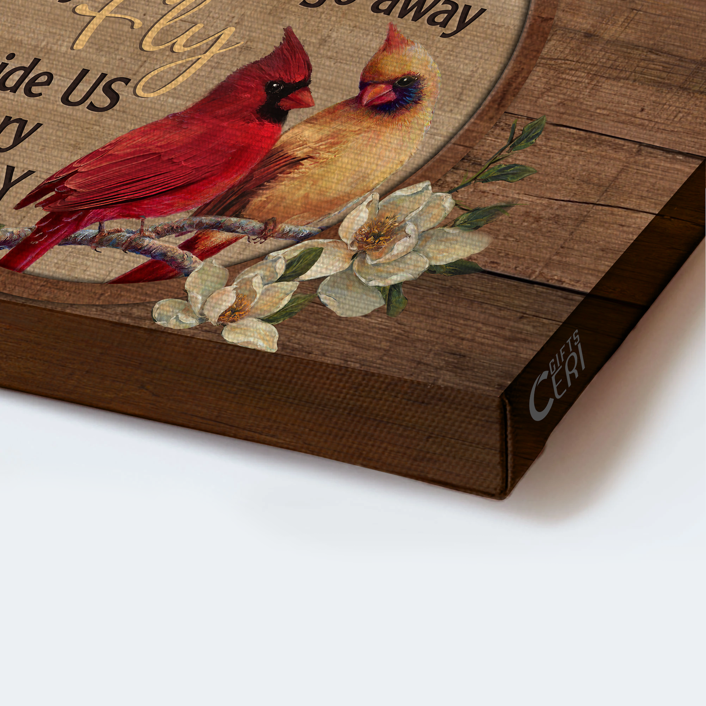 Heaven Landscape Canvas - Cardinal Couple, White Flowers, Good Memories Landscape Canvas - Memorial Gift For Family Members - Those We Love Don't Go Away Landscape Canvas