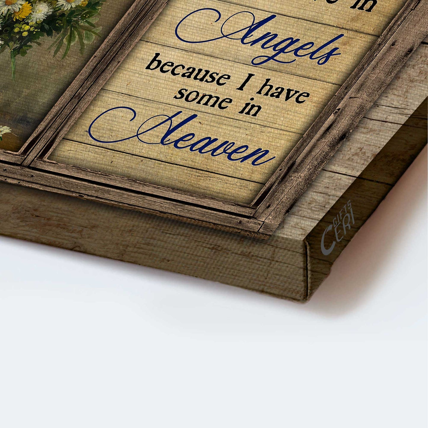 Memorial Landscape Canvas- Brilliant flower drawing, Hummingbird painting canvas- Gift for members family- I believe in angels