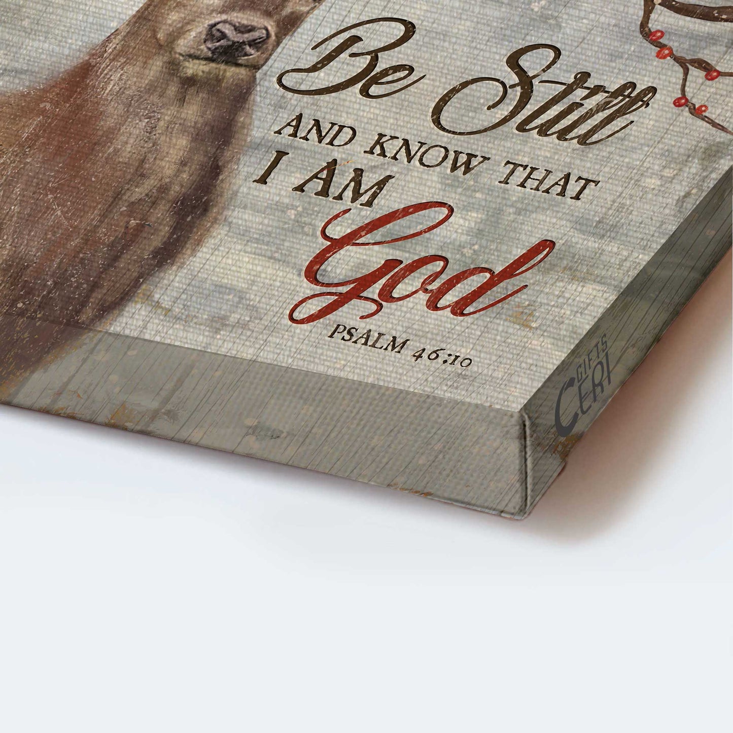 Jesus Portrait Canvas - Reindeer, Cardinal, God, Jesus, Psalm 46:10 - Portrait Canvas - Winter Forest, Be Still And Know That I Am God - Wall Decor Gift For Christian, Believer In Jesus