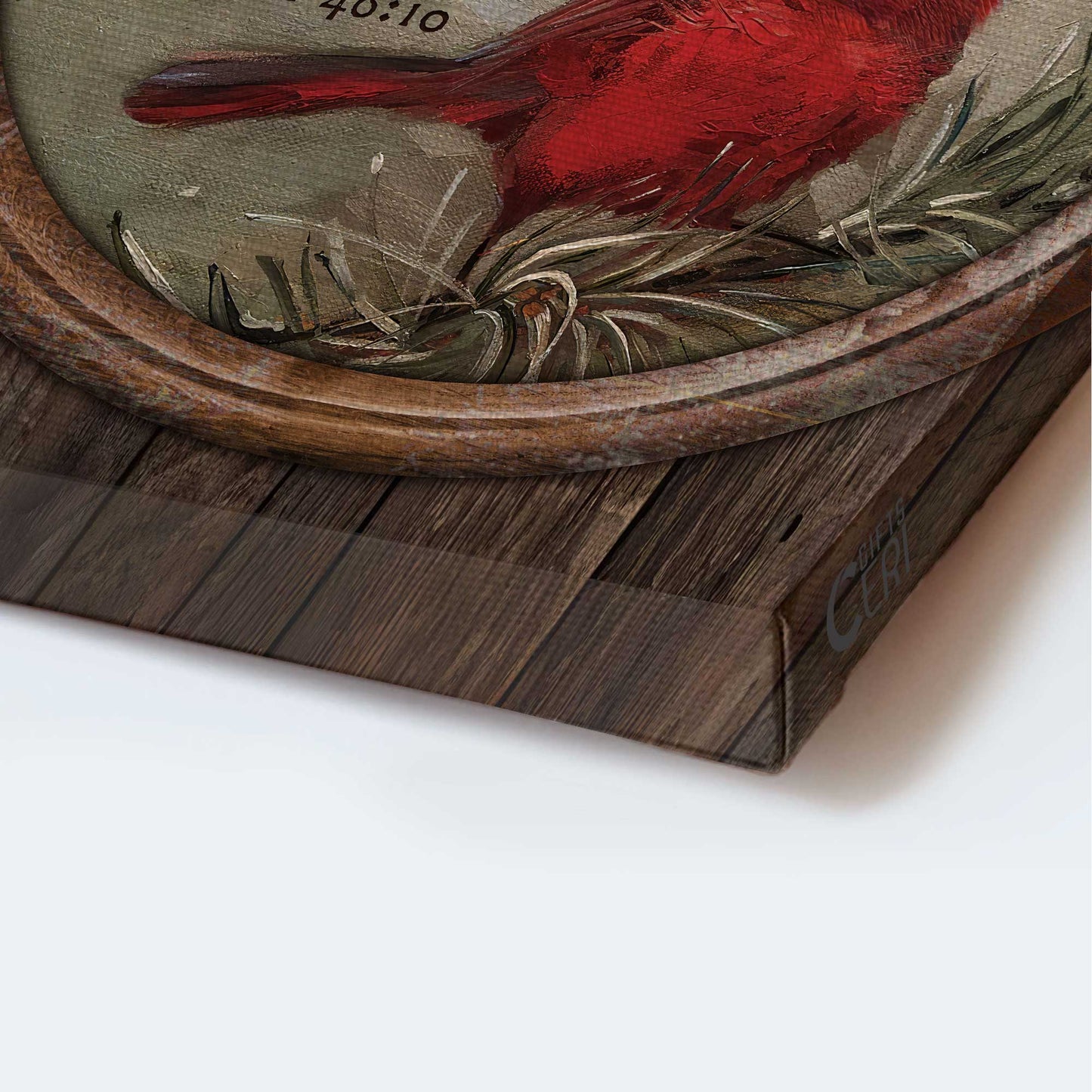 Jesus Portrait Canvas- Red cardinal, Circle frame, Winter forest- Gift for Christian- Be still and know that I am God - Portrait Canvas Prints, Christian Wall Art