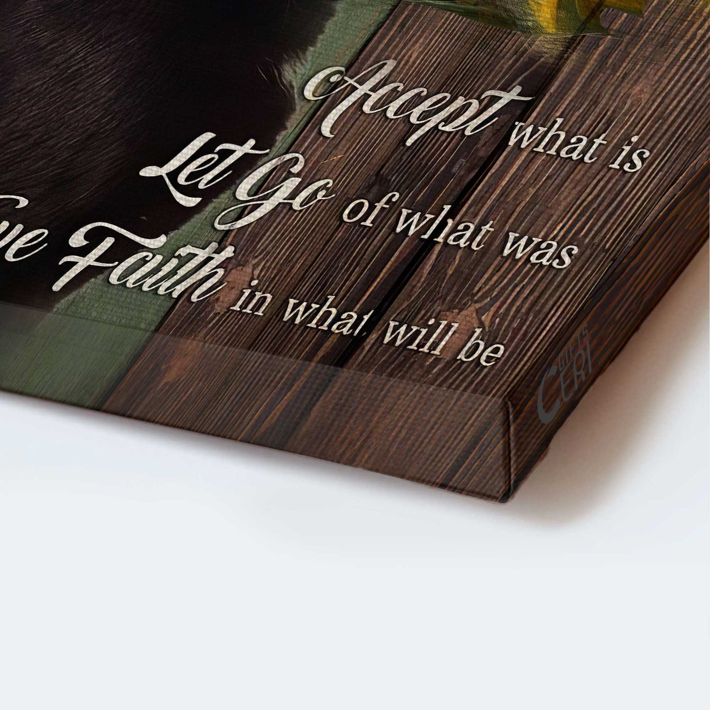 Black cat Portrait Canvas- Black cat, Sunflower- Gift for Cat lover- Accept what is, have faith in what will be - Portrait Canvas Prints, Wall Art