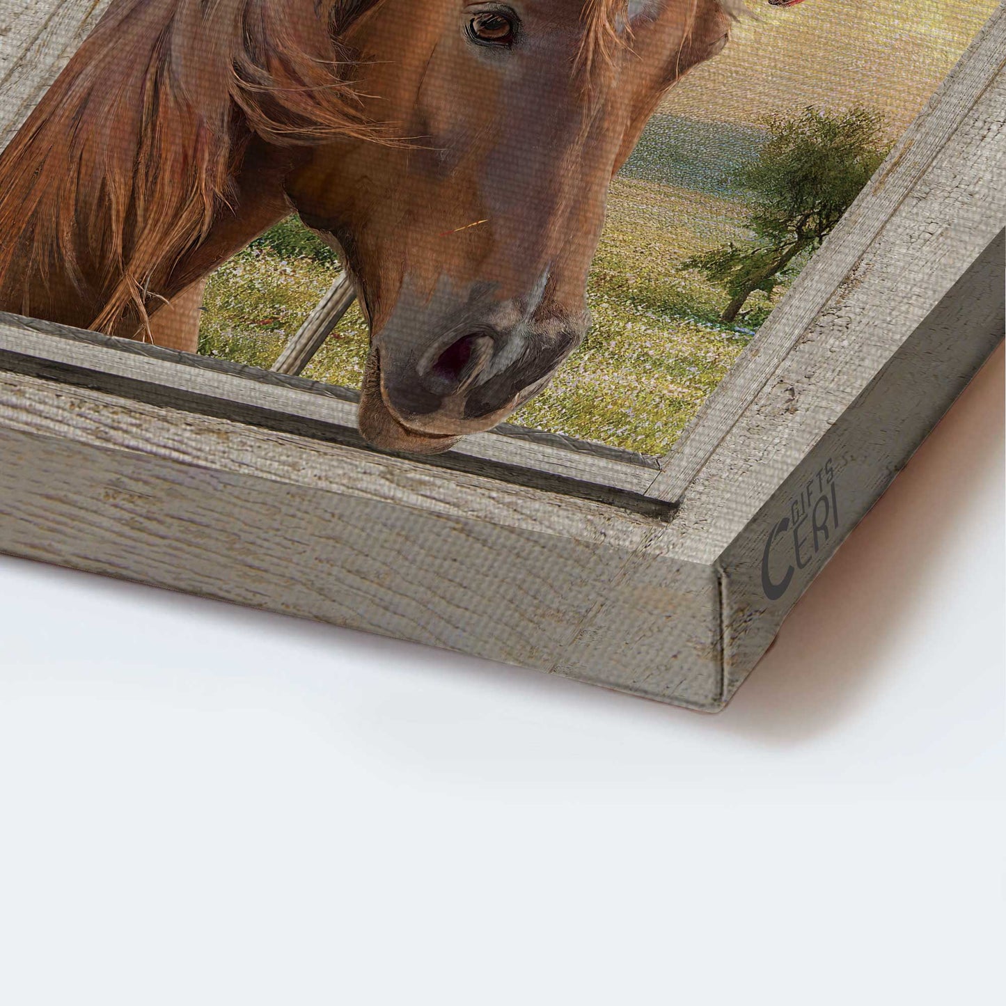 Memorial Portrait Canvas- Beautiful horse, Red cardinal, Jasmine, Heaven Portrait Canvas- Gift for members family- A big piece of my heart live in heaven