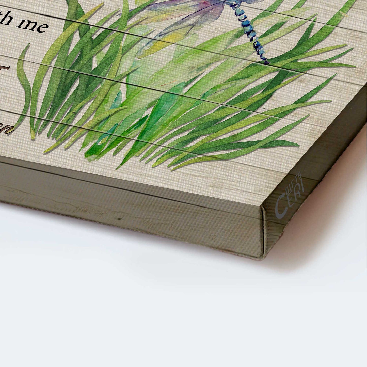 Memorial Landscape Canvas- Dragonfly, Grass canvas- Gift for members family- A dragonfly to remind me your spirit is always with me