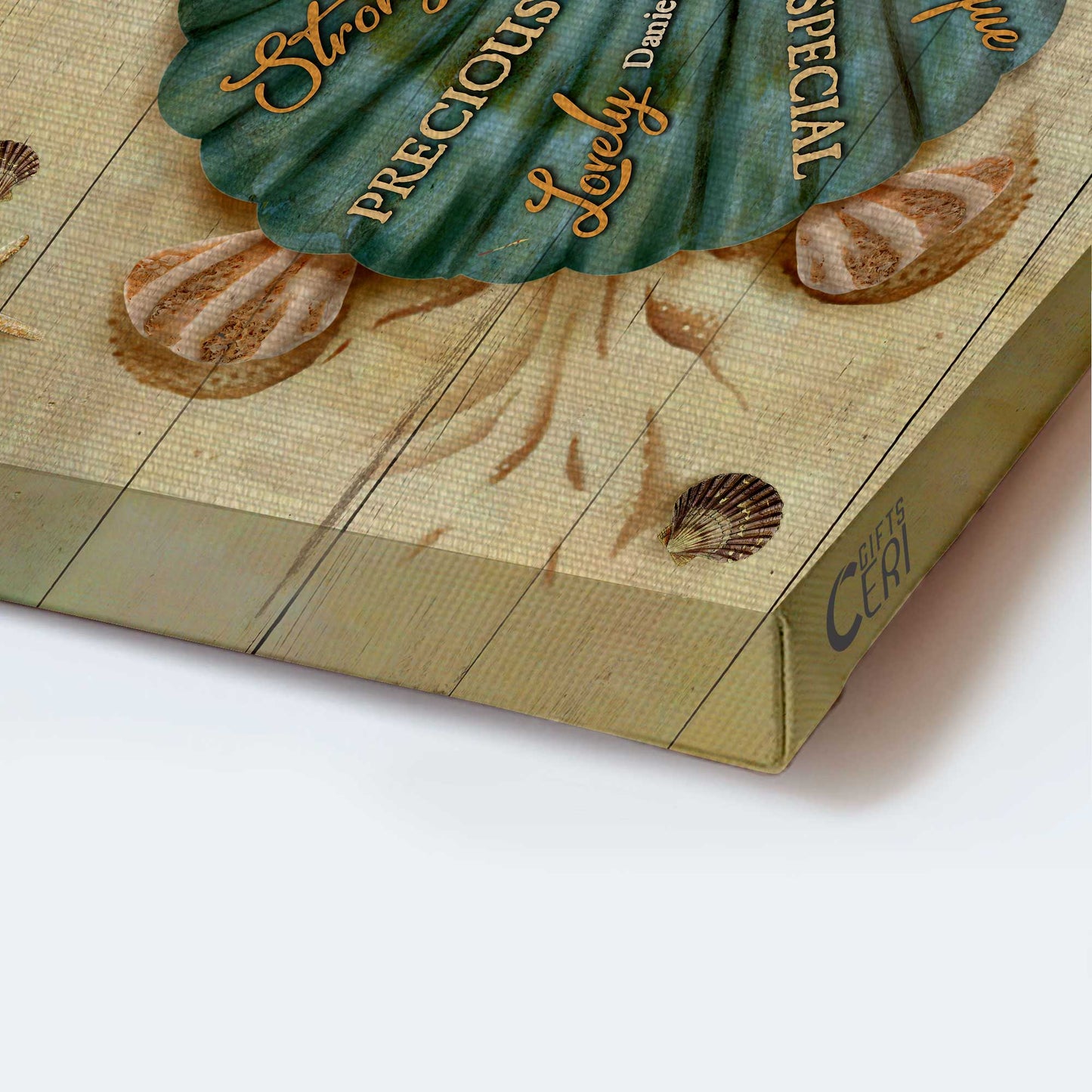 Jesus Portrait Canvas- Seashell art, Baby turtle, On the beach, God says you are- Gift for Christian - Portrait Canvas Prints, Christian Wall Art