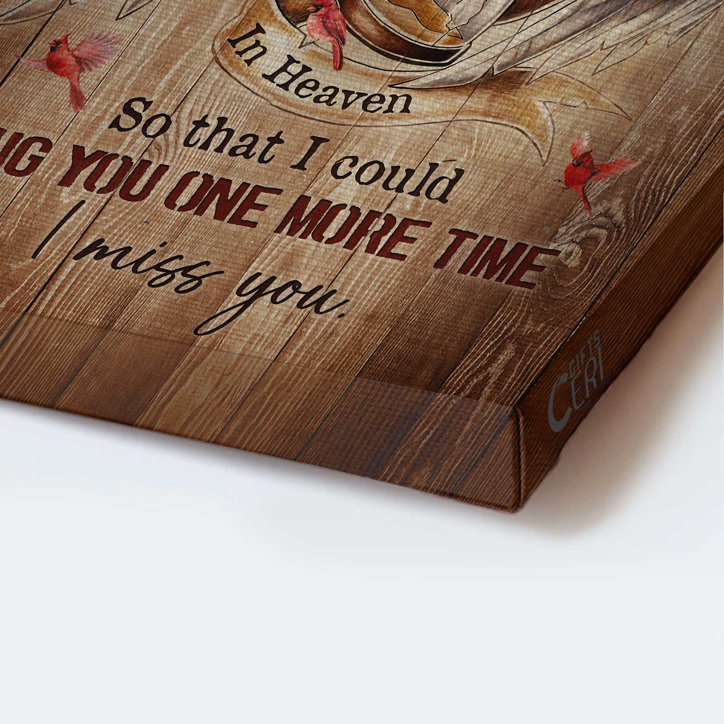 Memorial Portrait Canvas - Angel wings, Old hourglass, Red cardinal Portrait Canvas - Memorial Gift For Family Members - I wish I could turn back the clock