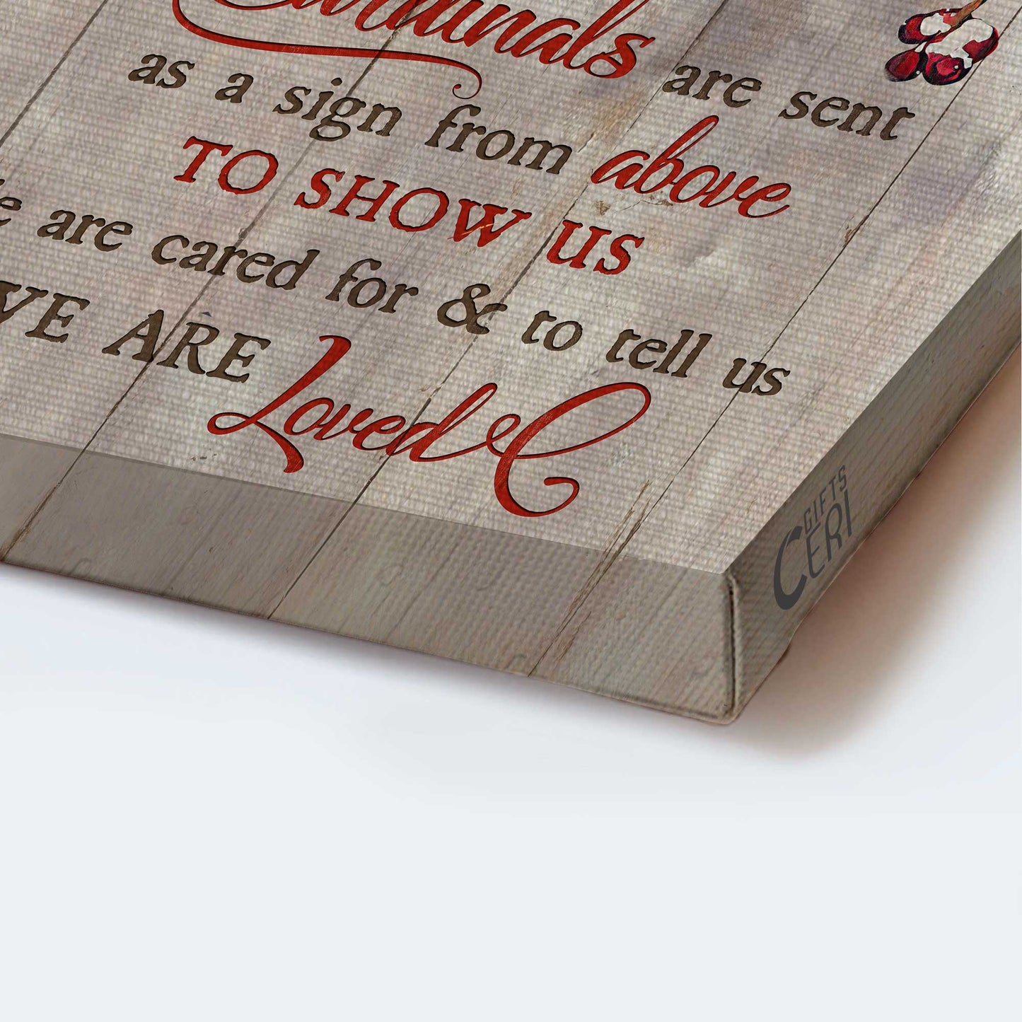 Memorial Portrait Canvas - Red cardinal, Frozen cranberry - Gift For Member Family - Cardinals are sent as a sign from above to show us we are loved - Heaven Portrait Canvas
