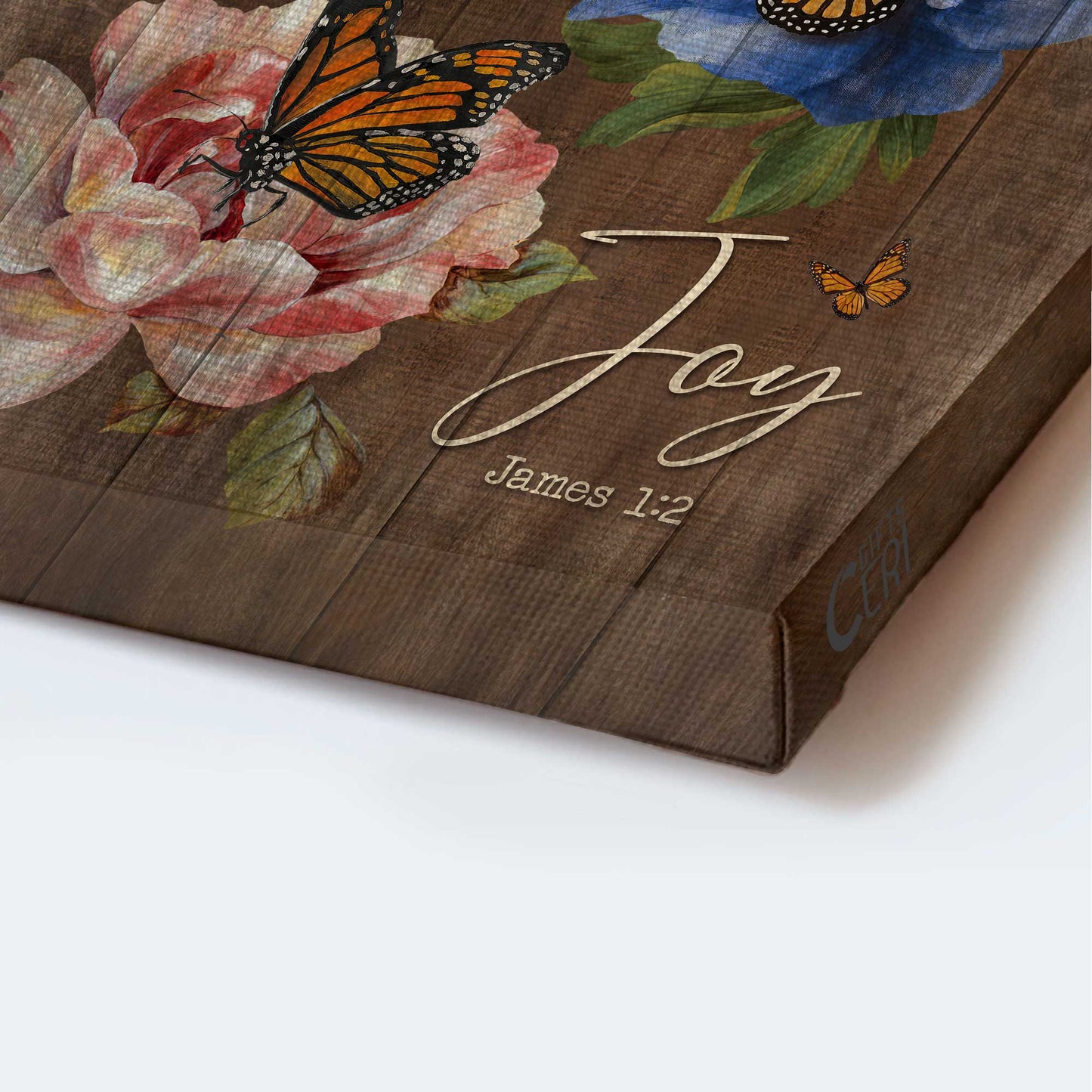 Jesus Portrait Canvas- Monarch butterfly, Colorful camellia, Sweet garden canvas- Gift for Christian- Today I choose joy - Portrait Canvas Prints, Christian Wall Art
