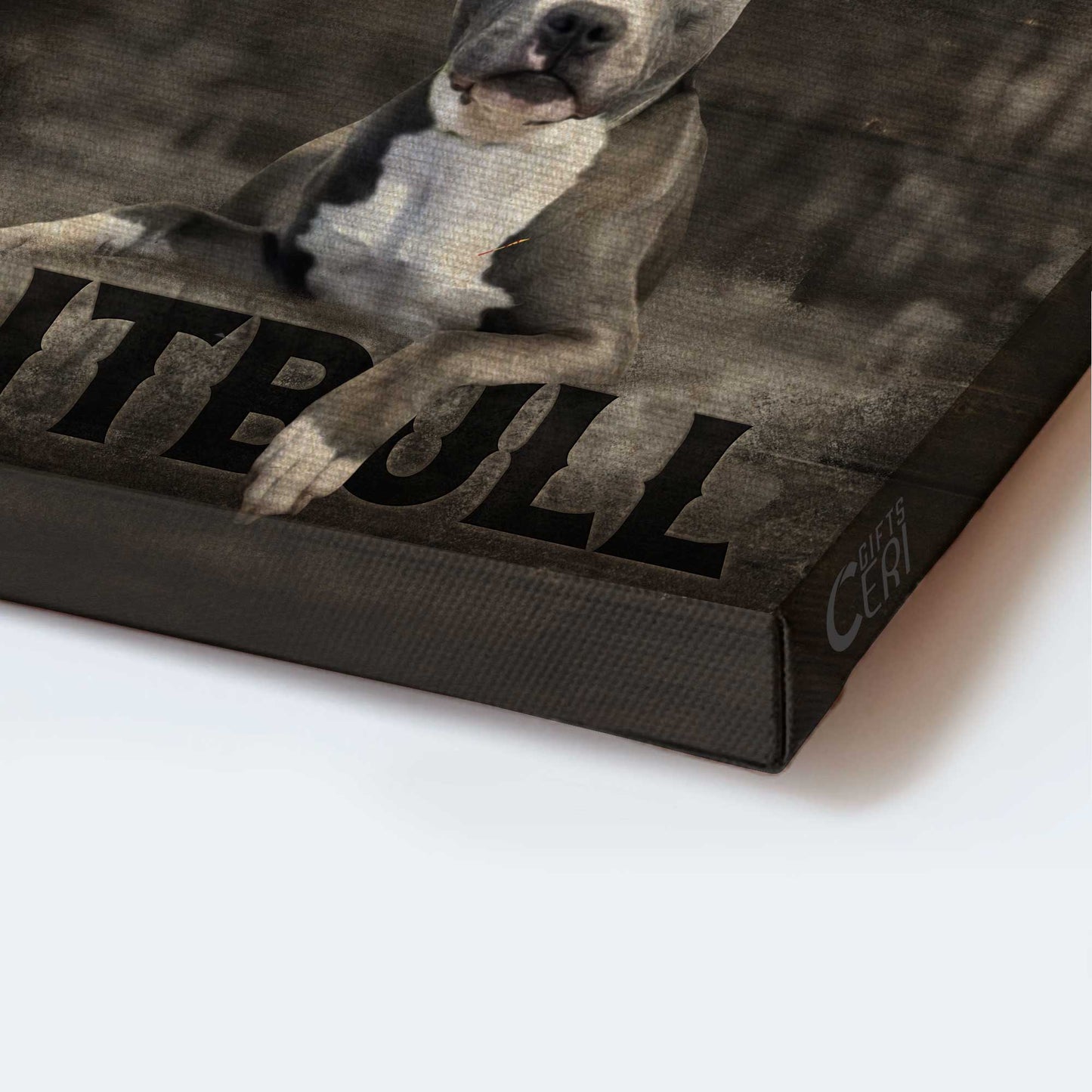 Pit Bull Portrait Canvas - Amazing Pit Bull Portrait Canvas - Gift For Pit Bull Lover - God once said