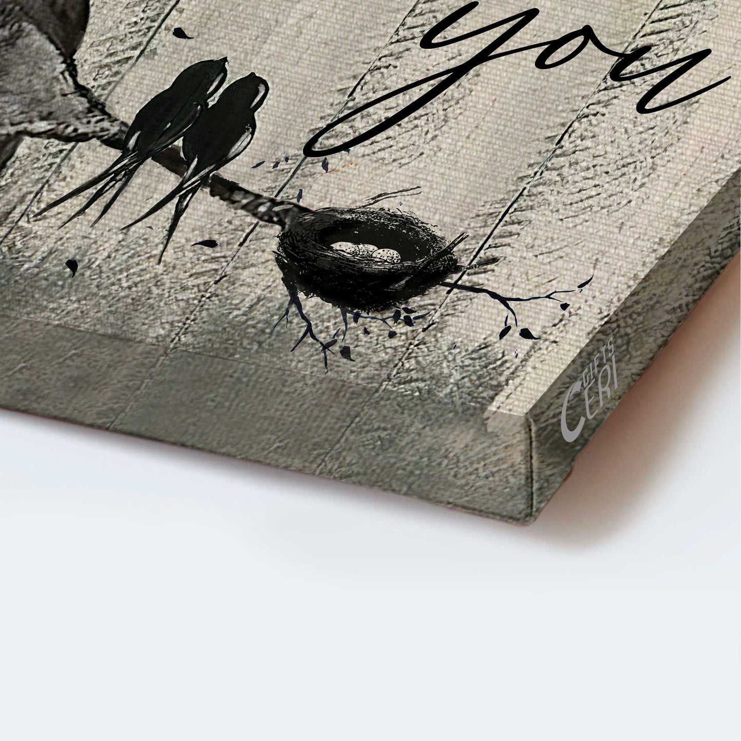 Couple Portrait Canvas - Two Lovebird - God Knew My Heart Needed You - Gift For Couple, Lover, Husband, Wife, Boyfriend, Girlfriend