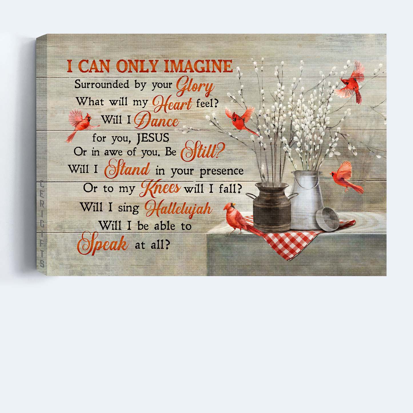 Jesus Landscape Canvas - Cardinal, Briar Canvas - Gift For Christian - I Can Only Imagine - Landscape Canvas
