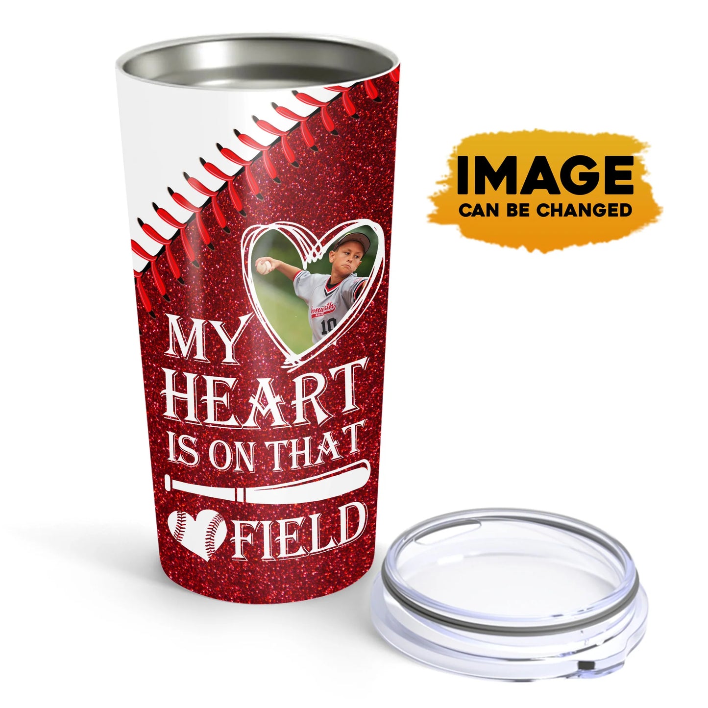 Best Personalized Mother's Day Gifts Tumbler - Custom Gift For Mother's Day, Presents for Mom - Baseball Mom My Heart Is On That Field Tumbler