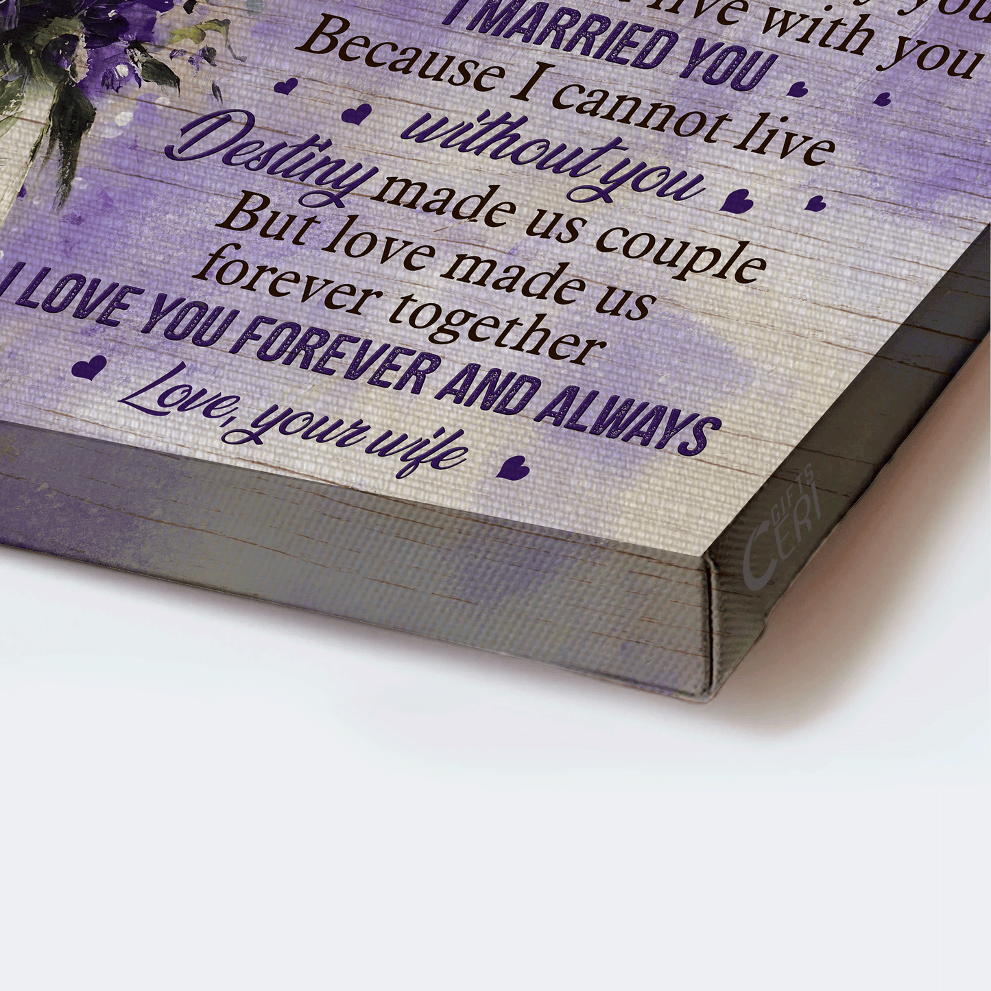 Gift For Husband Landscape Canvas - To My Husband, Purple Flower Painting, Colorful Hummingbird, Couple Canvas - Valentine's Day Gift For Couple, Spouse, Lover - I Love You Forever And Always
