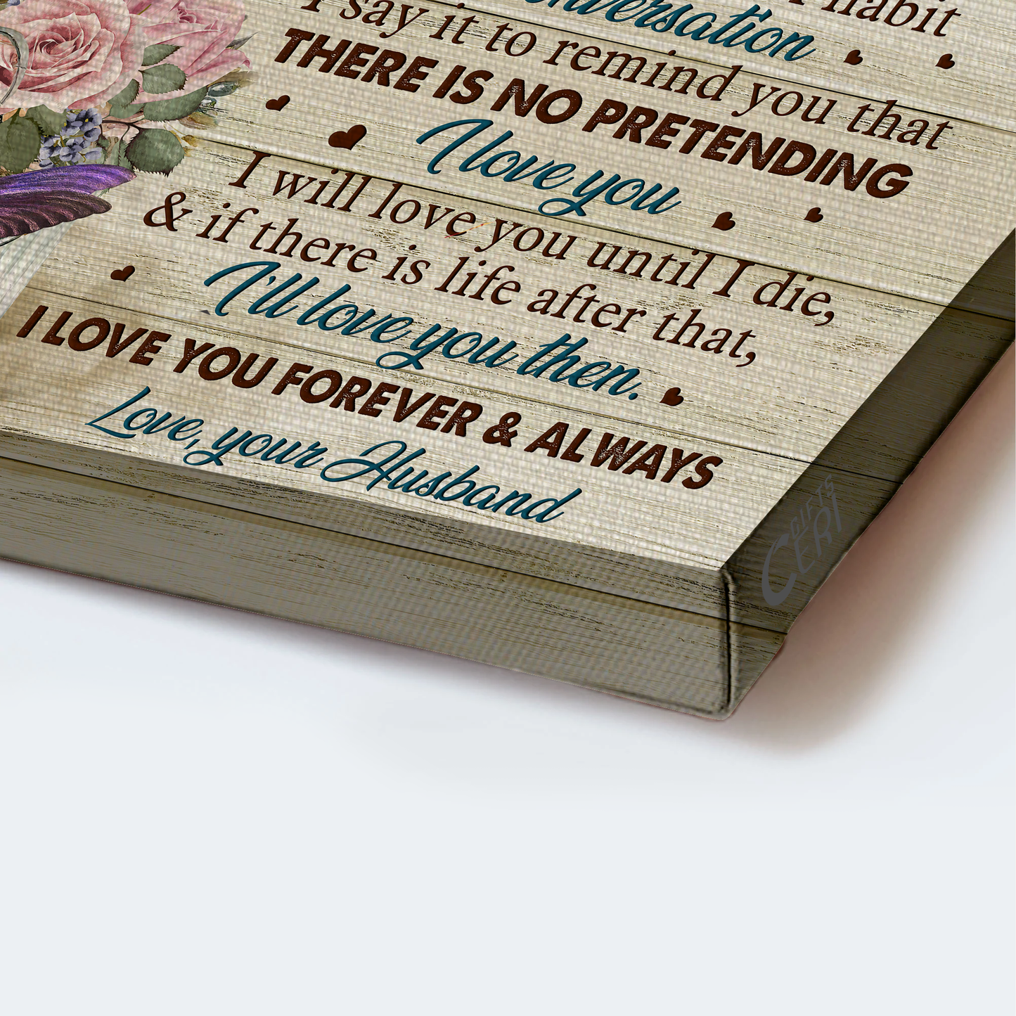 Gift For Wife Landscape Canvas - To My Wife, Baby Flower, Rose Drawing, Couple Canvas - Valentine's Day Gift For Couple, Spouse, Lover - I Will Love You Until I Die