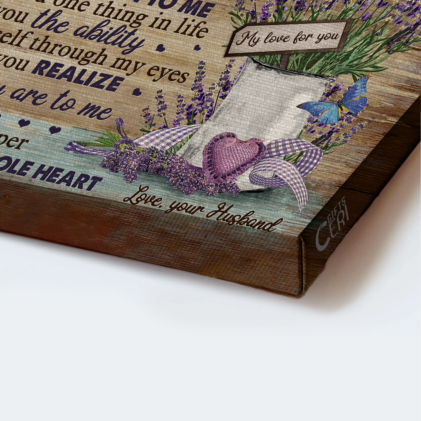 Gift For Wife Landscape Canvas - To My Wife, Lavender Canvas - Valentine's Day Gift For Couple, Spouse, Lover - I Love You With My Whole Heart - Couple Canvas