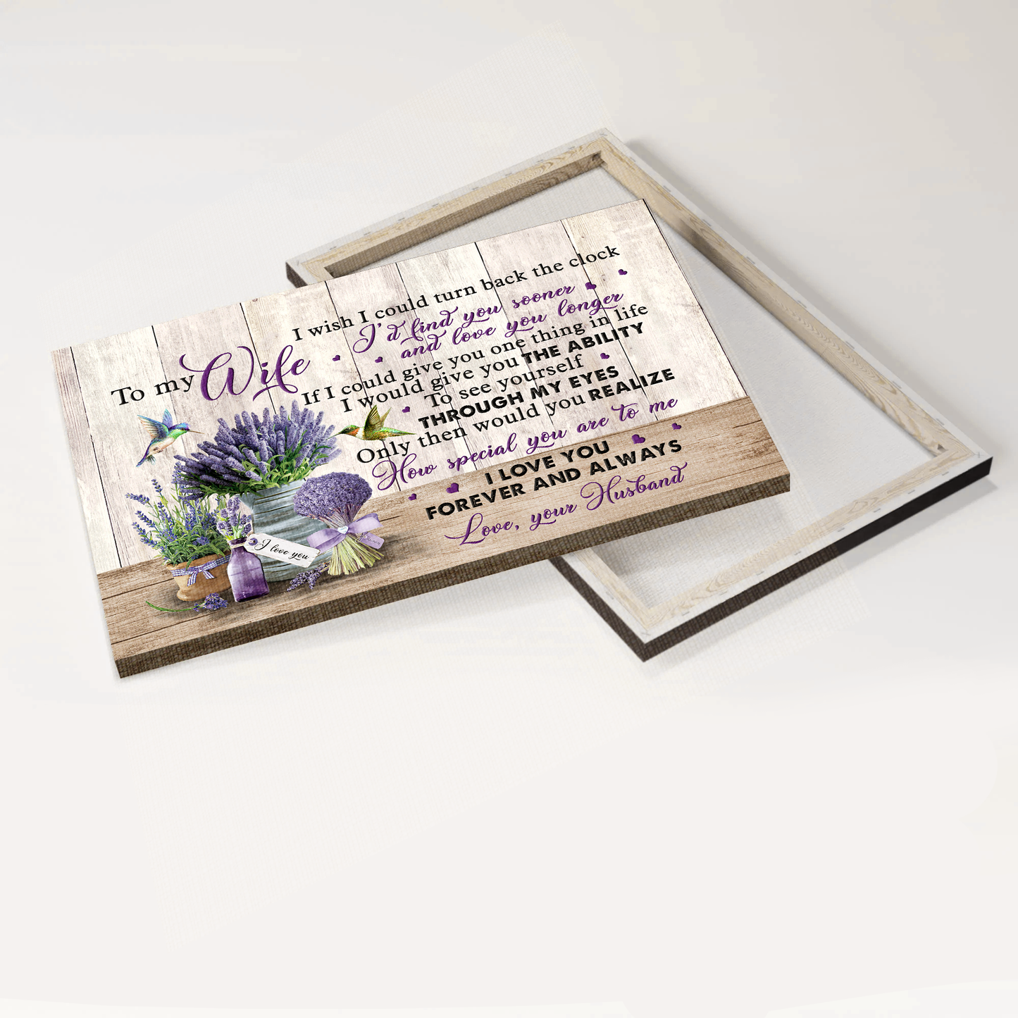 Gift For Wife Landscape Canvas - To My Wife, Lavender Painting, Hummingbird Canvas - Valentine's Day Gift For Couple, Spouse, Lover - In My Eye You Are Special - Couple Canvas