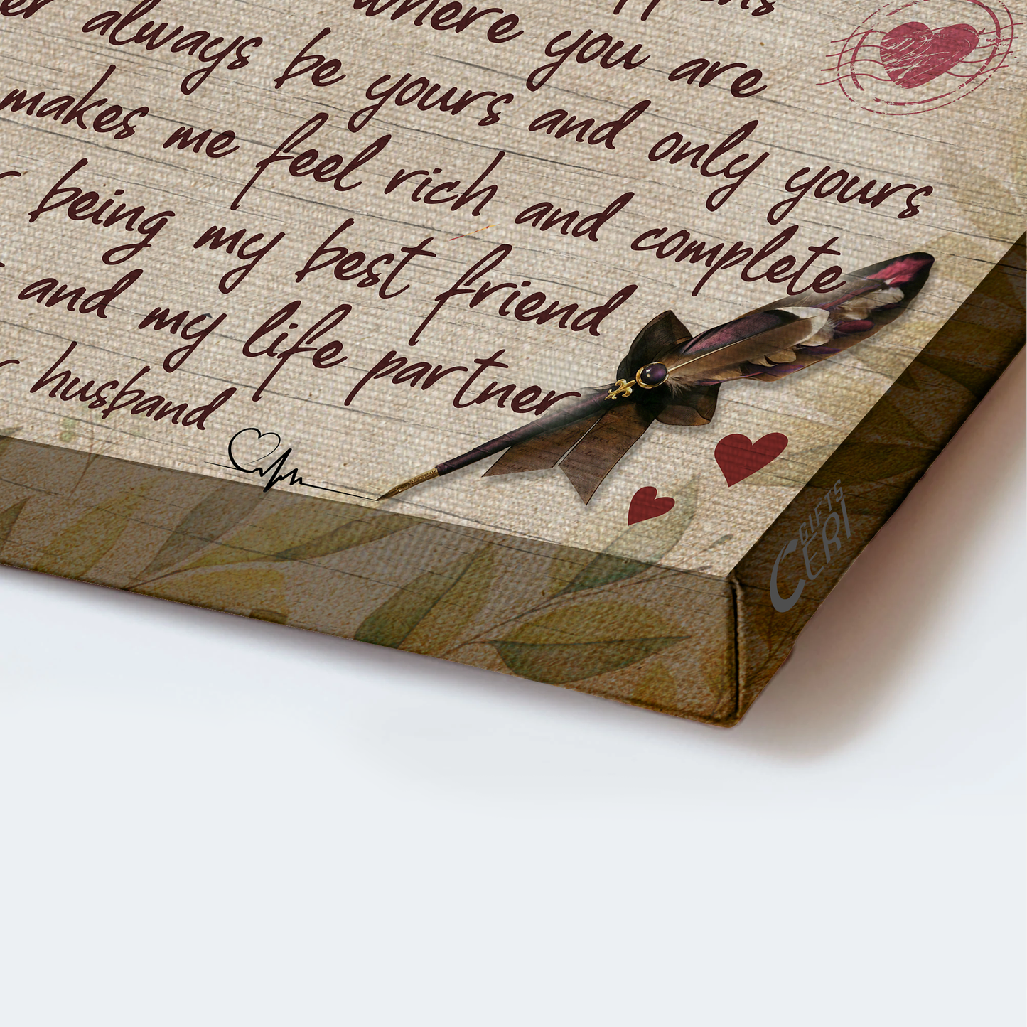 Gift For Wife Landscape Canvas - To My Wife, Love Letter, Rose Canvas - Valentine's Day Gift For Couple, Spouse, Lover - Thank You For Being My Life Partner - Couple Canvas