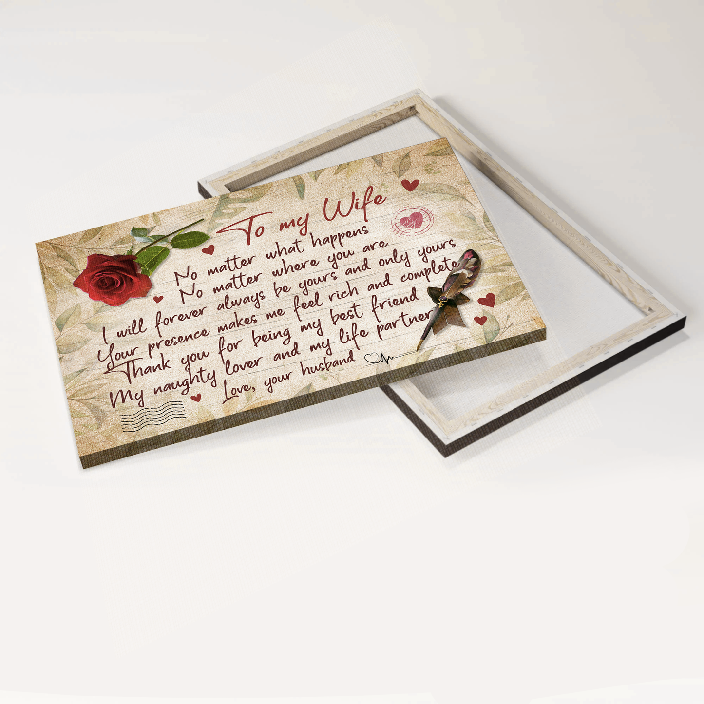 Gift For Wife Landscape Canvas - To My Wife, Love Letter, Rose Canvas - Valentine's Day Gift For Couple, Spouse, Lover - Thank You For Being My Life Partner - Couple Canvas