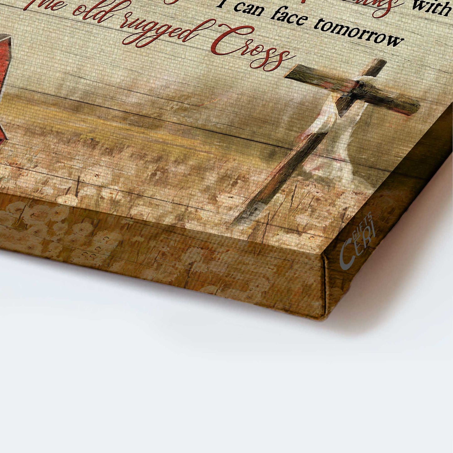 Jesus Landscape Canvas - Vintage House Painting, Wooden Cross, Red Barn Canvas - Gift For Christian - I Still Believe In Amazing Grace Canvas