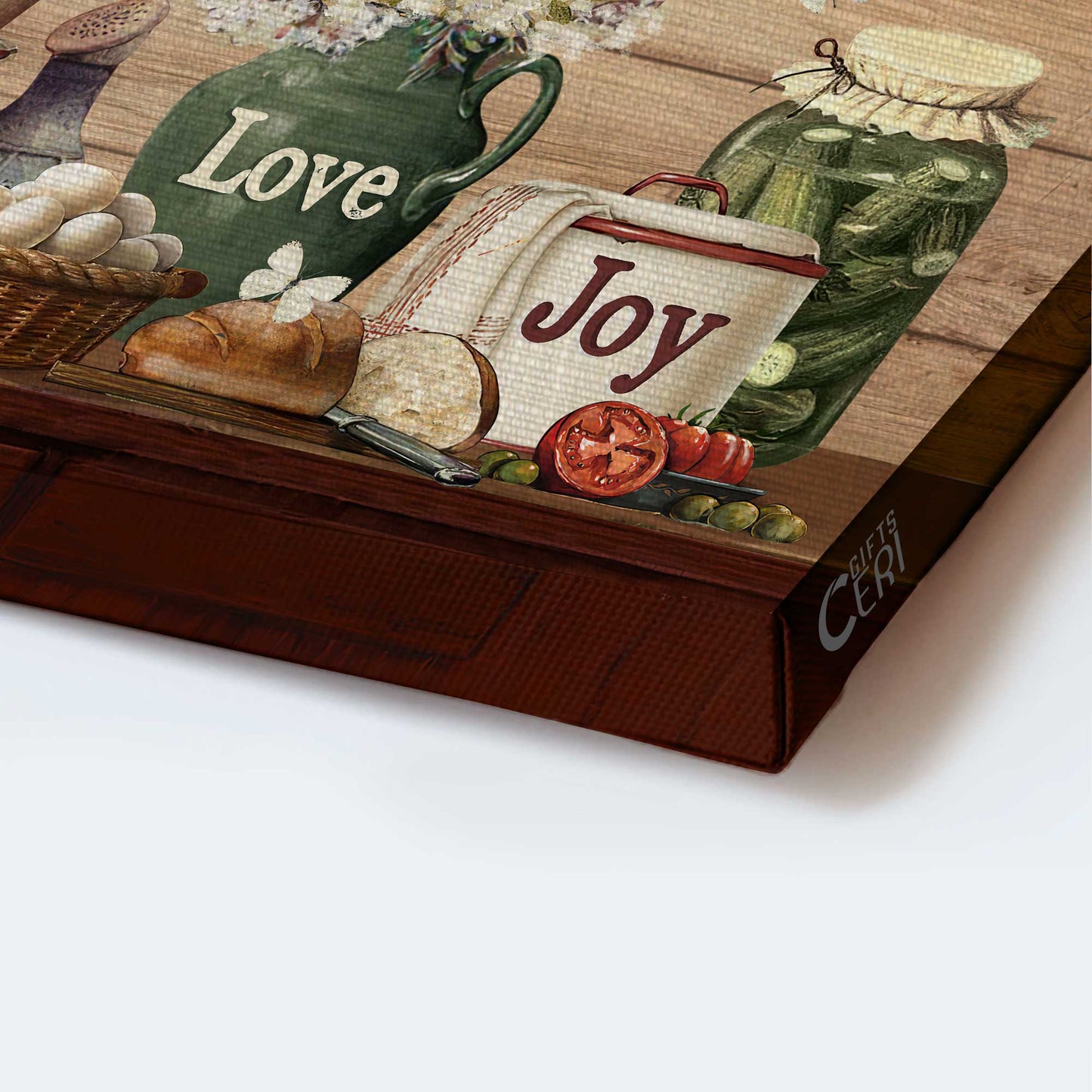 Jesus Landscape Canvas - Vintage House, White Flower, Kitchen Utensils Canvas - Gift For Christian - This Kitchen Offers Food Canvas