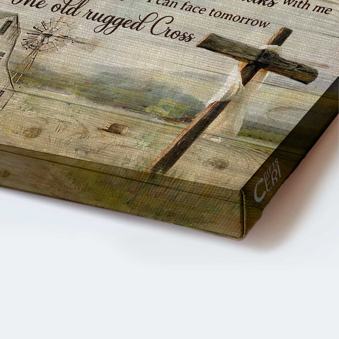 Jesus Landscape Canvas - Vintage house, Wooden cross, Tranquil Farm Canvas - Gift For Christian - I still believe in amazing grace