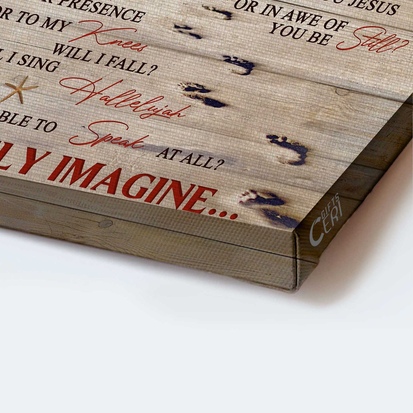 Jesus Landscape Canvas - Walking With Jesus, Footprints On The Beach Canvas - Gift For Christian - I Can Only Imagine Canvas