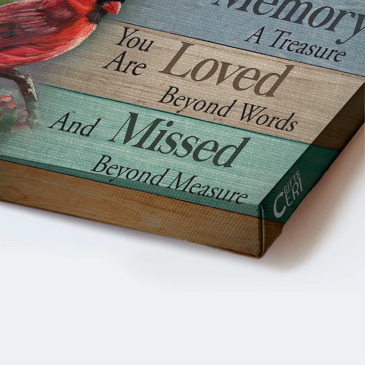 Memorial Landscape Canvas - Heaven, Watercolor Cardinal, Cranberry Tree, Nature Artwork Memorial Canvas - Memorial Gift For Member Family - Your Life Was A Blessing