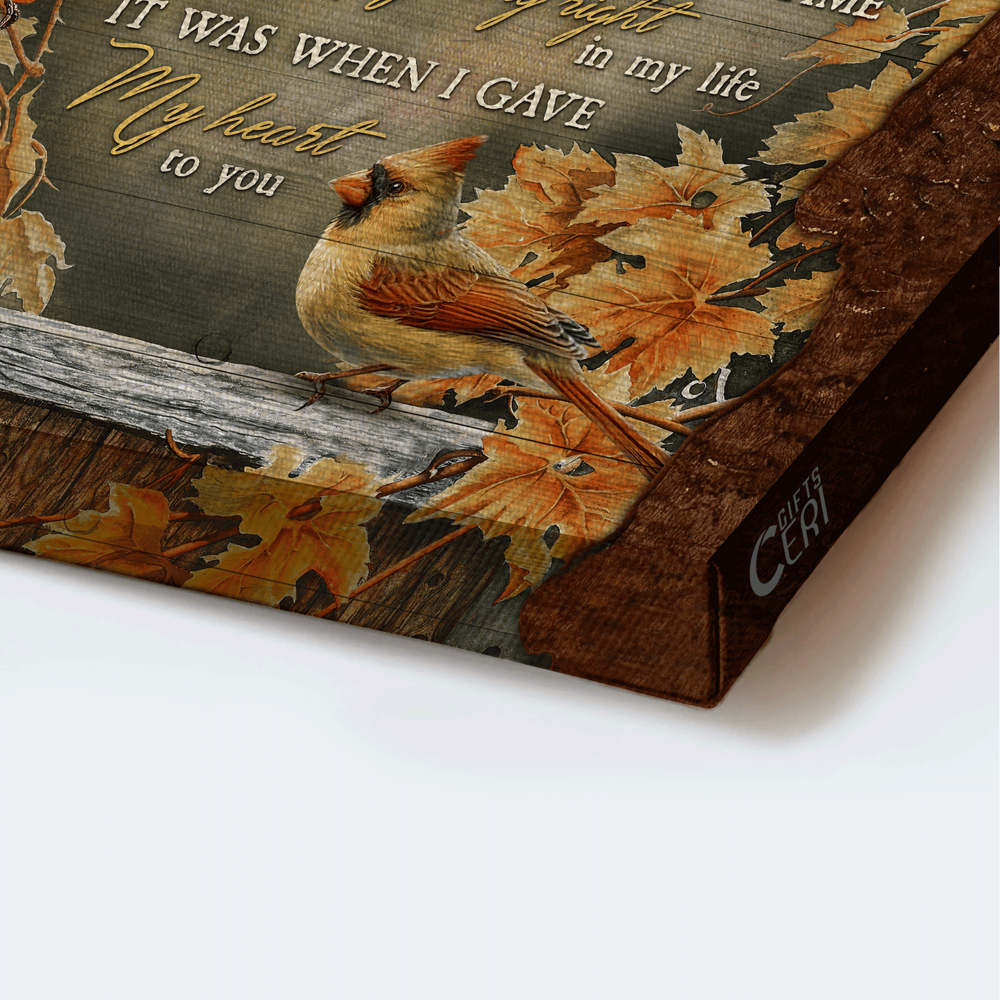 Couple Landscape Canvas - Watercolor Cardinal, Maple Forest Canvas - Gift For Couple, Spouse, Lover, Husband, Wife, Boyfriend, Girlfriend - Loving You Is A Wonderful Way