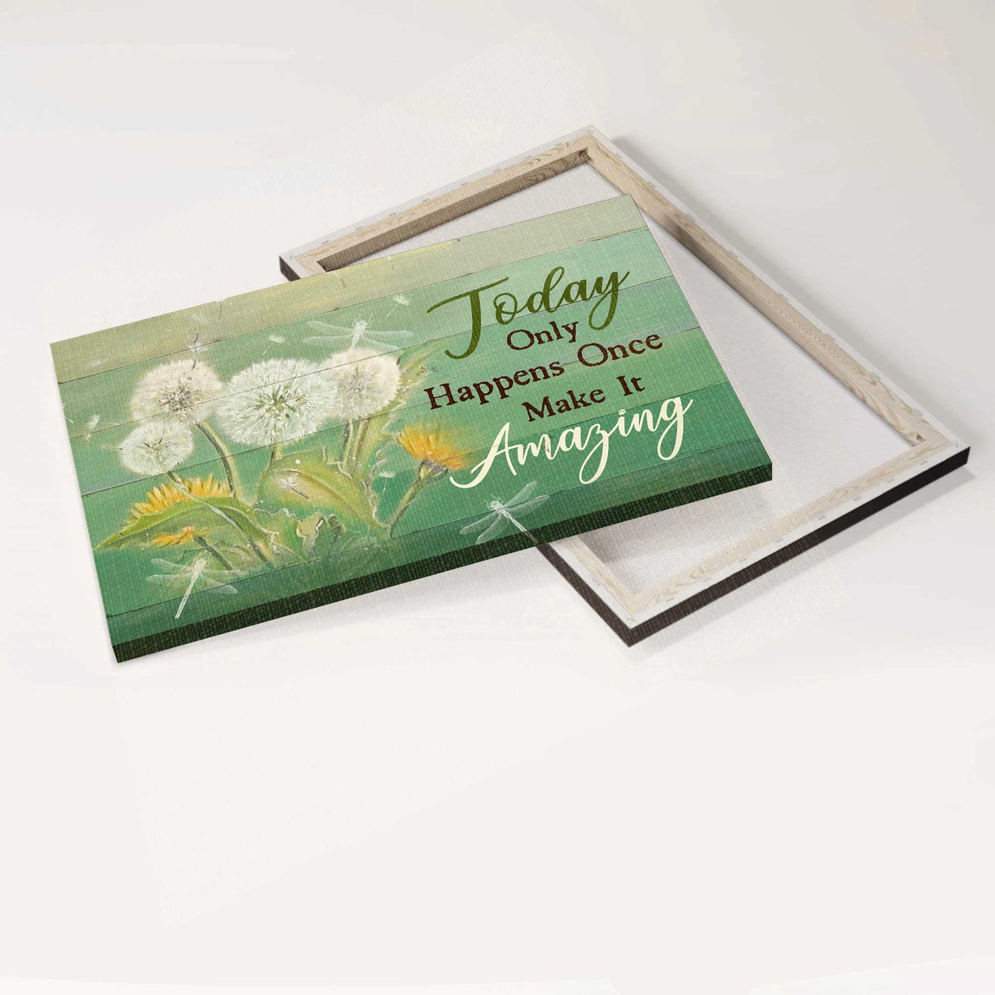 Jesus Landscape Canvas - White Dandelion, Crystal Butterfly, Dragonfly Canvas - Gift For Christian - Today Only Happens Once Make It Amazing Canvas