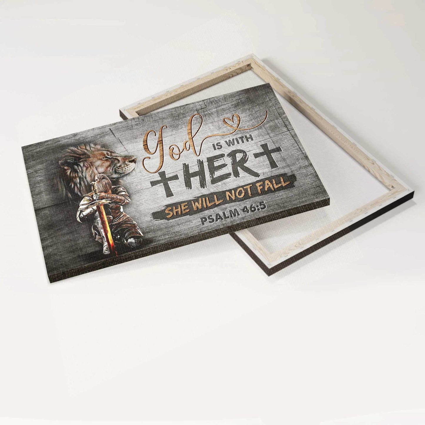 Jesus Landscape Canvas - Woman Warrior, Lion Of Judah, Cross Canvas - Gift For Christian - God Is With Her Canvas