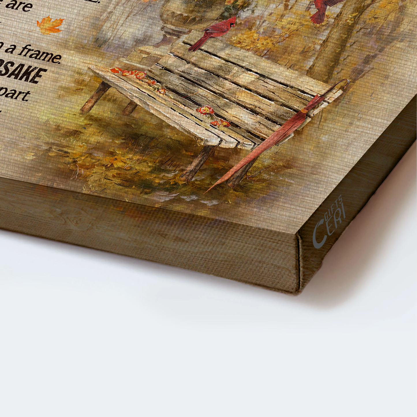 Heaven Landscape Canvas - Wooden Chair, Red Cardinal, Beautiful Autumn Park, Memorial Canvas - Memorial Gift For Member Family, Christian - I Thought Of You Today