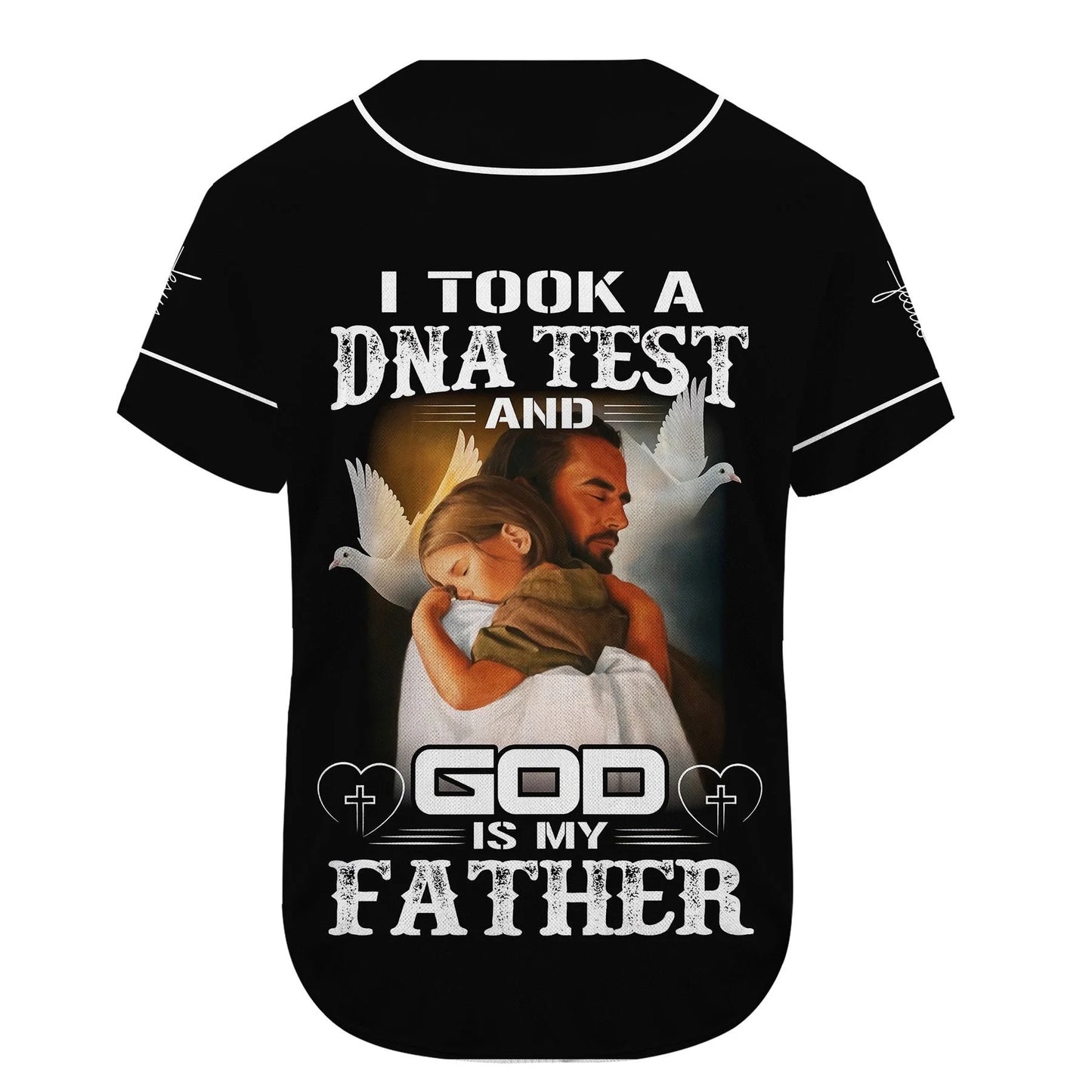 Personalized Jesus Baseball Jersey - God Hug, Dove Baseball Jersey - Gift For Christians - God Is My Father Custom Baseball Jersey Shirt For Men Women