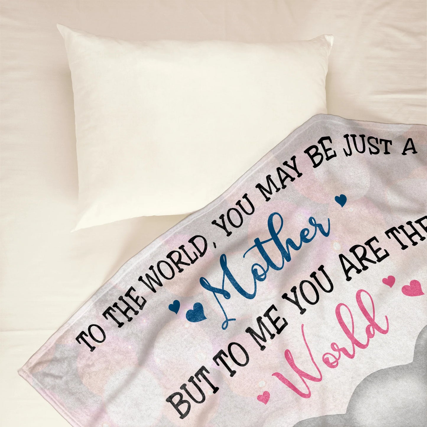 Elephant Gift For Mom Personalized Blanket - Custom Name, To Me You Are The World Blanket - Gift For Mother's Day, Presents For Mom From Son, Daughter