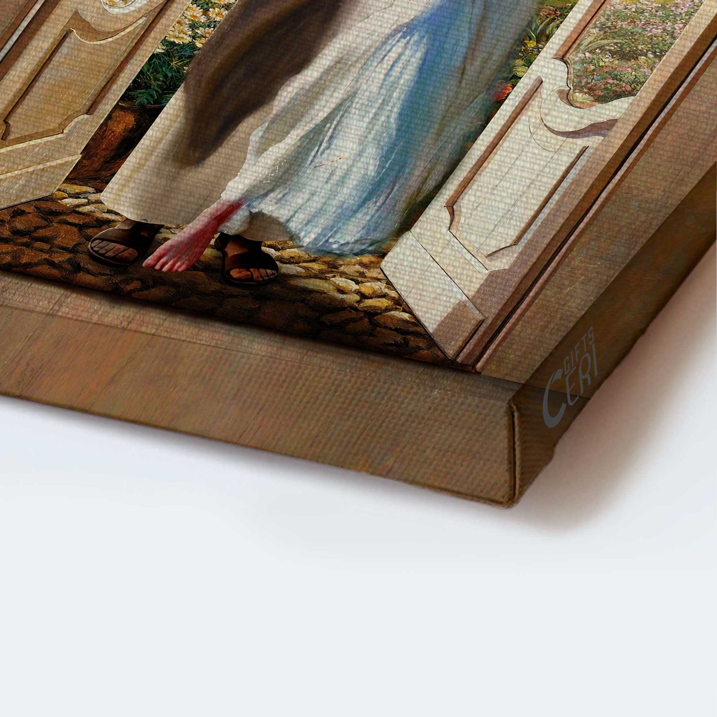 Jesus Portrait Canvas - Pretty girl, Beautiful forest, Walking with Jesus Portrait Canvas - Gift For Christian