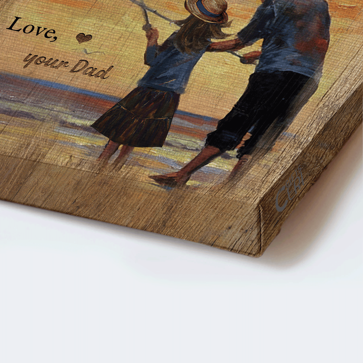Family Portrait Canvas- To my daughter canvas, Fishing, Beach canvas- Gift for daughter- You are capable of achieving anything