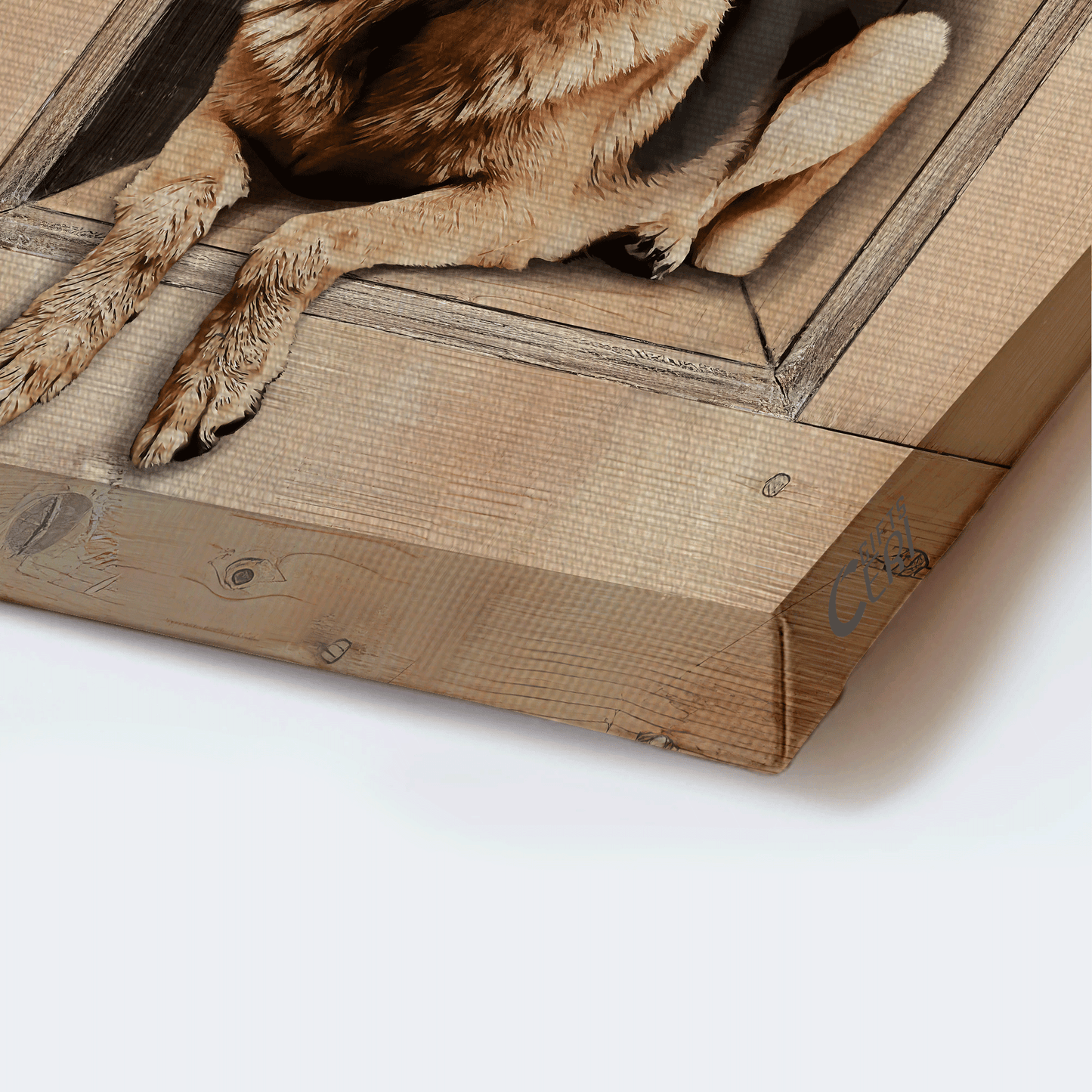 German Shepherd Portrait Canvas- German Shepherd painting, Crown of thorns, Inside the box canvas- Gift for dog lover - Dog Portrait Canvas Prints, Wall Art