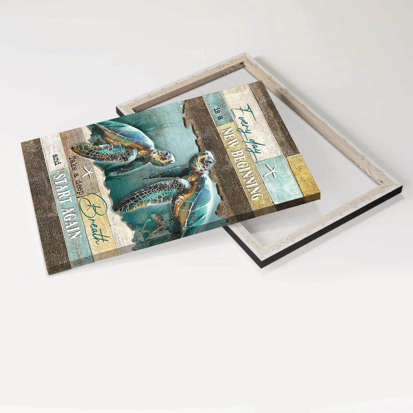 Jesus Portrait Canvas - Amazing sea turtle, Deep ocean, White starfish Portrait Canvas - Gift For Religious Christian - Every day is a new beginning