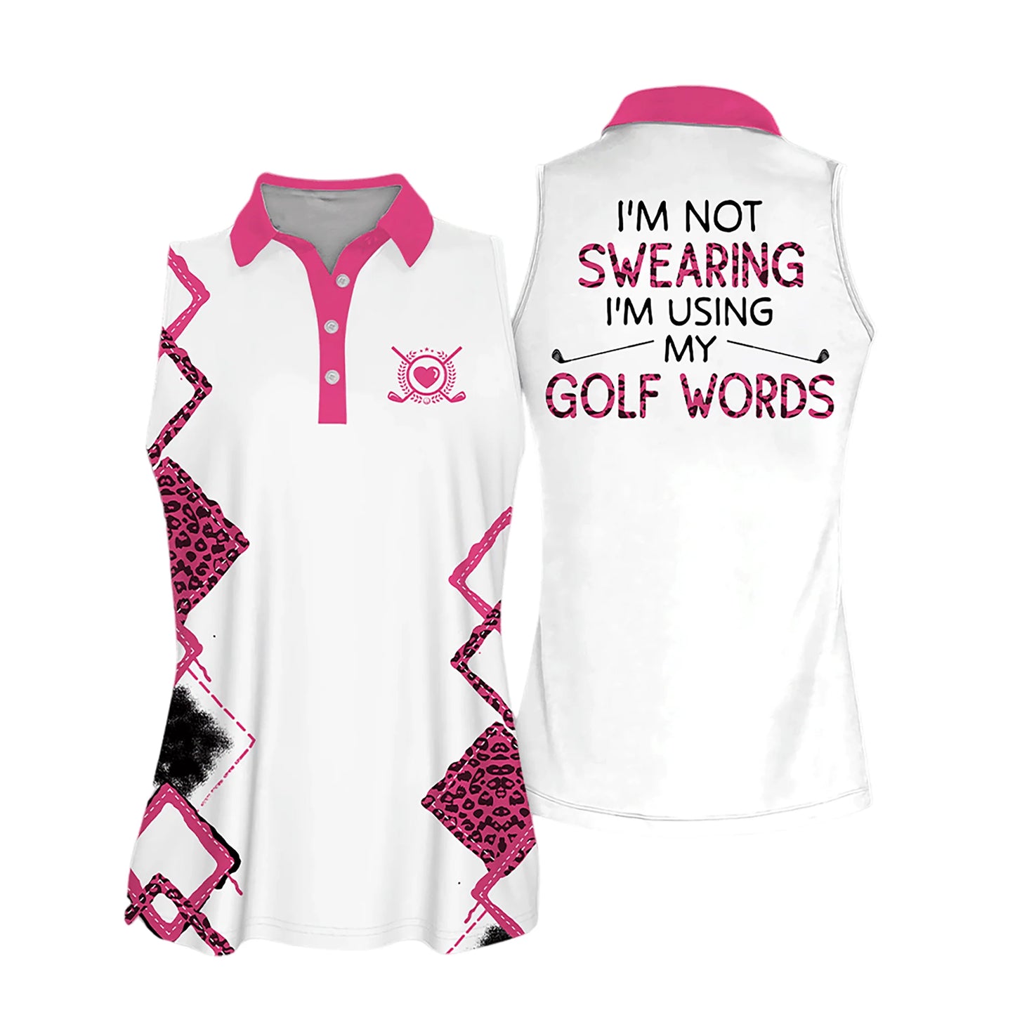 Golf Women Sleeveless Athleisure Polo Shirt, I'm Not Swearing I'm Using My Golf Words Polo Shirt - Gift For Mother's Day, Golfers, Female, Golf Lovers