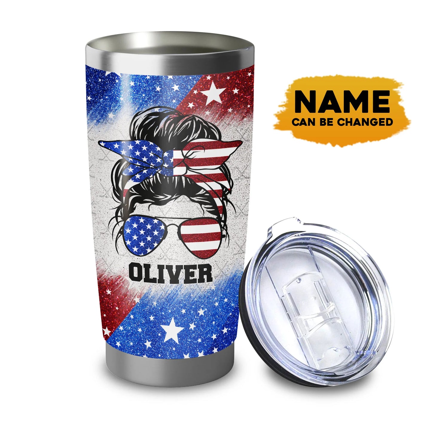 Best Personalized Mother's Day Gifts Tumbler - Custom Gift For Mother's Day, Presents for Mom - Hockey Mom American Flag Tumbler