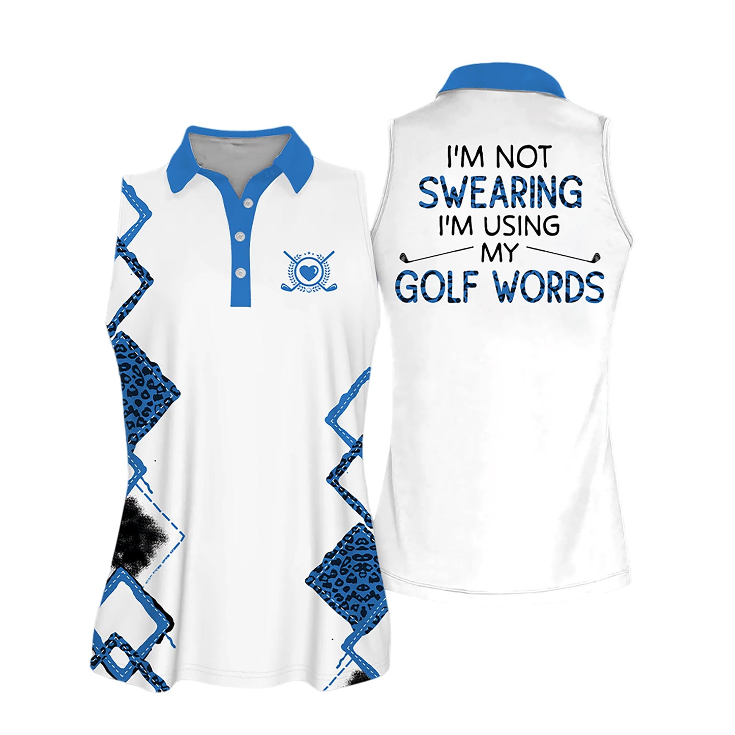 Golf Women Sleeveless Athleisure Polo Shirt, I'm Not Swearing I'm Using My Golf Words Polo Shirt - Gift For Mother's Day, Golfers, Female, Golf Lovers