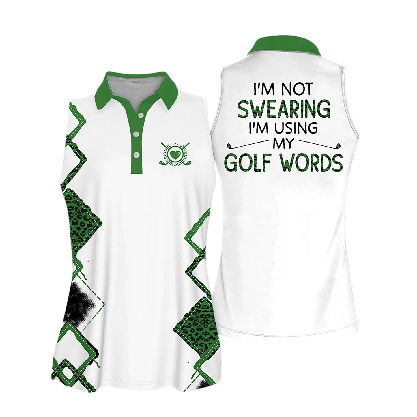 Golf Women Sleeveless Athleisure Polo Shirt, I'm Not Swearing I'm Using My Golf Words Polo Shirt - Gift For Mother's Day, Golfers, Female, Golf Lovers