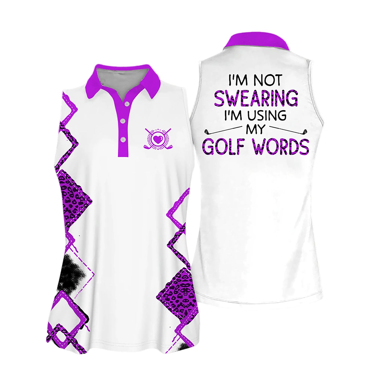 Golf Women Sleeveless Athleisure Polo Shirt, I'm Not Swearing I'm Using My Golf Words Polo Shirt - Gift For Mother's Day, Golfers, Female, Golf Lovers