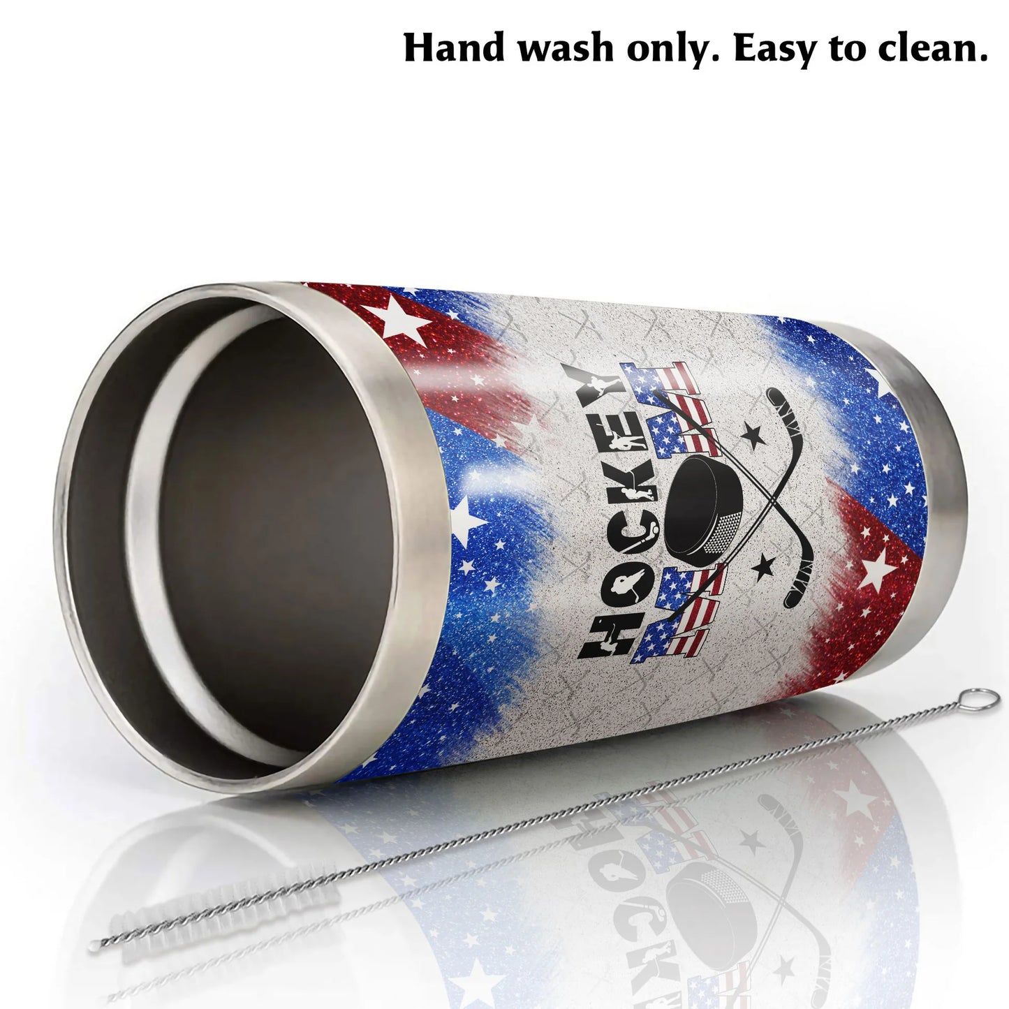 Best Personalized Mother's Day Gifts Tumbler - Custom Gift For Mother's Day, Presents for Mom - Hockey Mom American Flag Tumbler