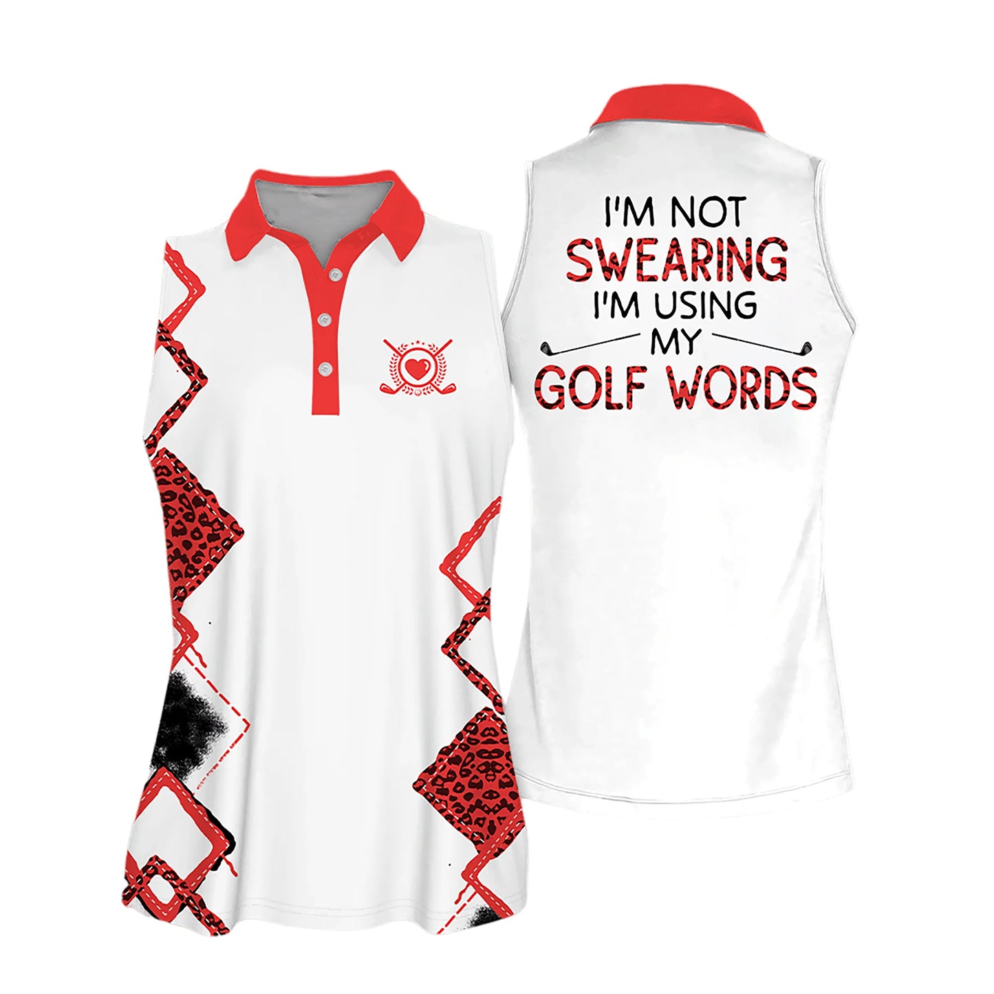 Golf Women Sleeveless Athleisure Polo Shirt, I'm Not Swearing I'm Using My Golf Words Polo Shirt - Gift For Mother's Day, Golfers, Female, Golf Lovers