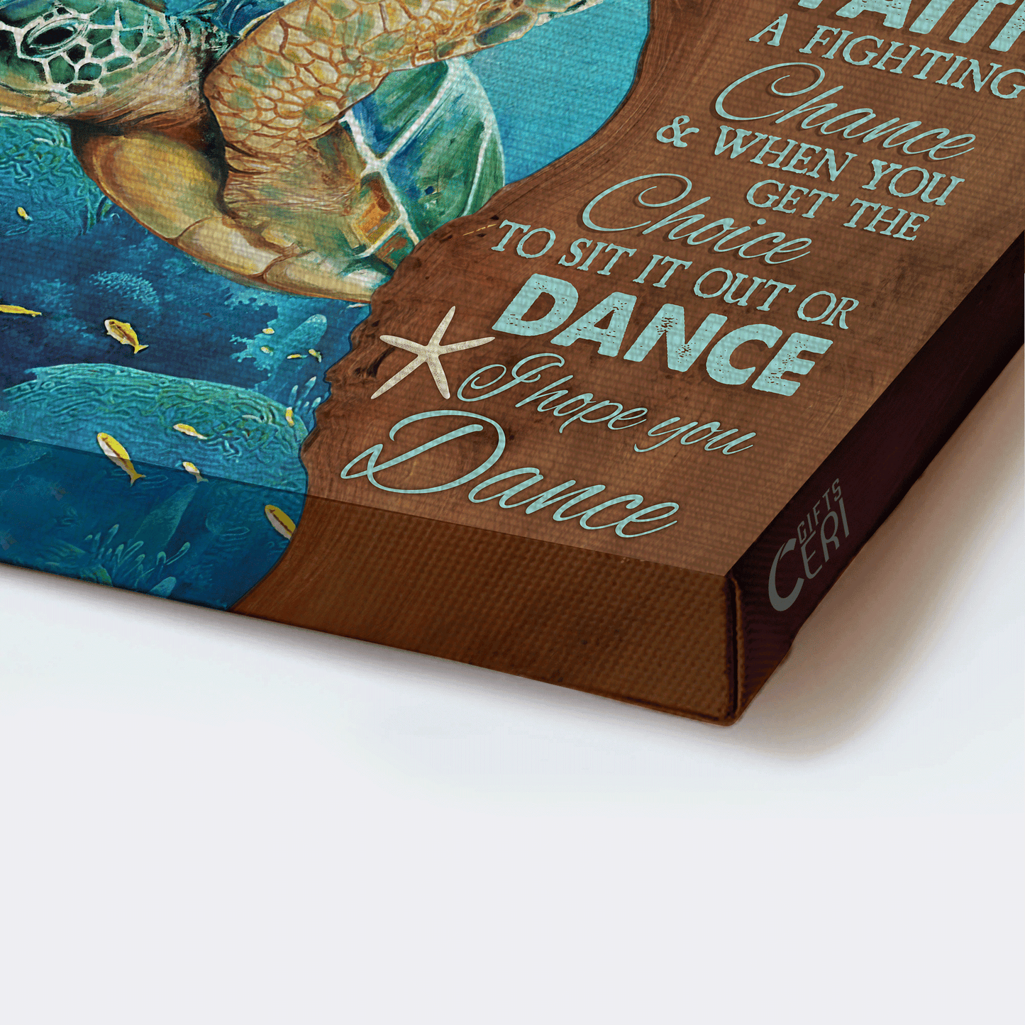 Family Landscape Canvas - Amazing sea turtle, Ocean view Landscape Canvas - Memorial Gift For Family Members - I hope you still feel small