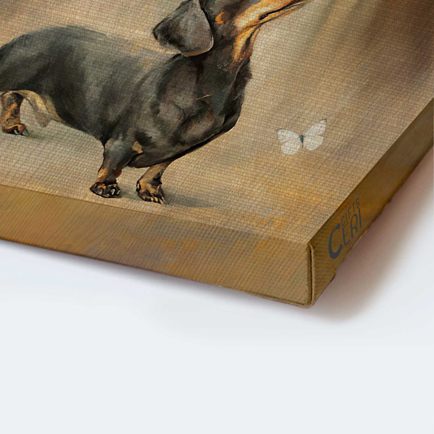 Heaven Portrait Canvas - Jesus hand, Dachshund dog, Pawprints Portrait Canvas - Memorial Gift For Family Members - They are angels Portrait Canvas