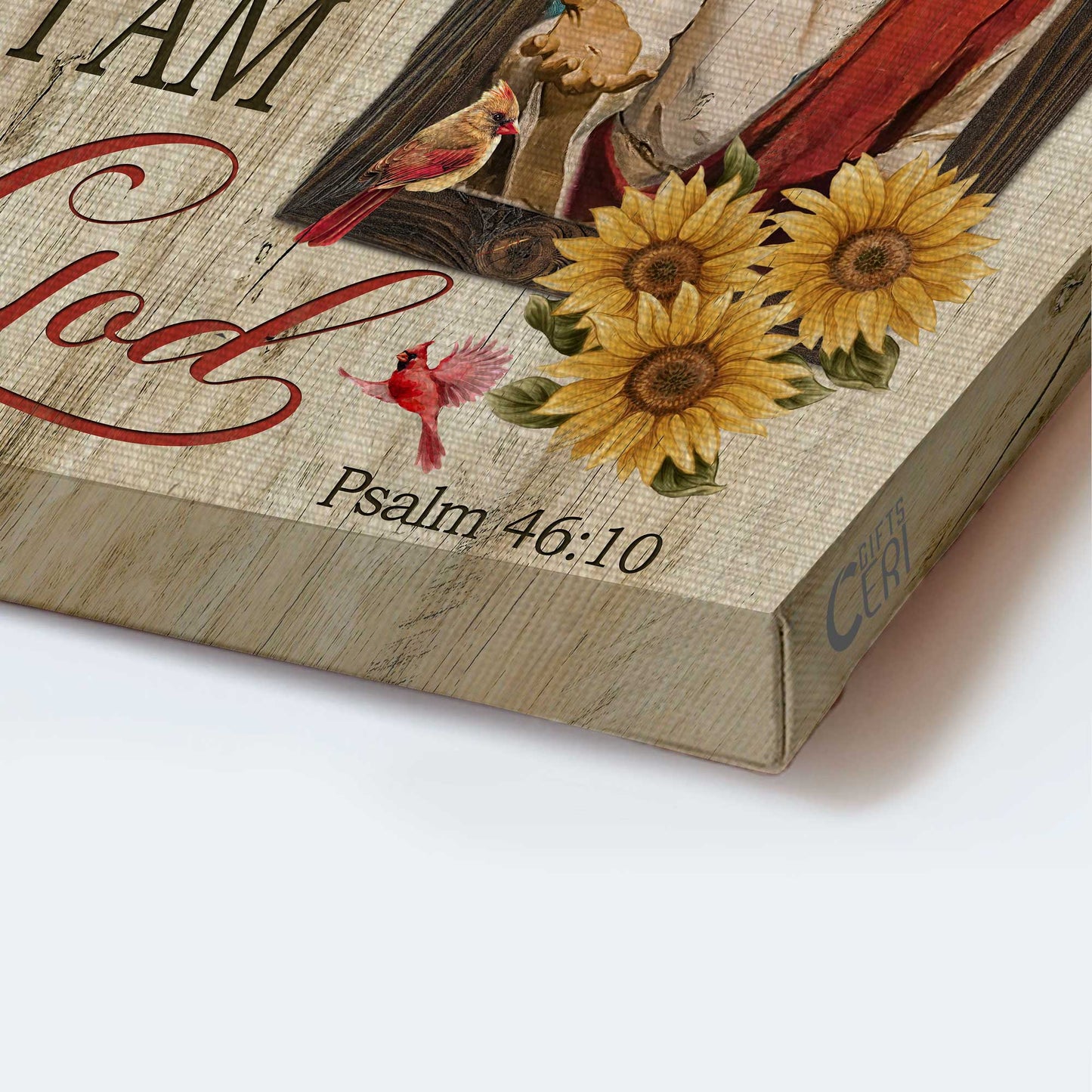 Jesus painting, Jesus calls, Red cardinal, Sunflower painting canvas- Gift for Christian- Be still and know that I am God - Portrait Canvas Prints, Wall Art