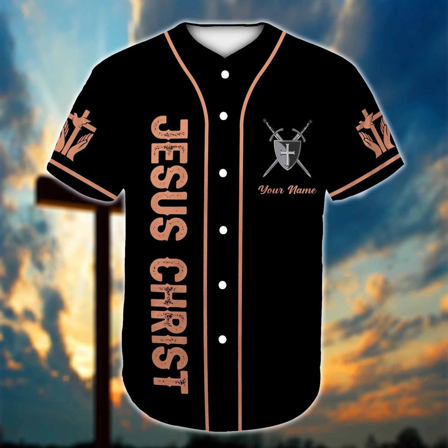 Personalized Jesus Baseball Jersey - Lion Baseball Jersey - Gift For Christians - My God Custom Printed 3D Baseball Jersey Shirt For Men and Women